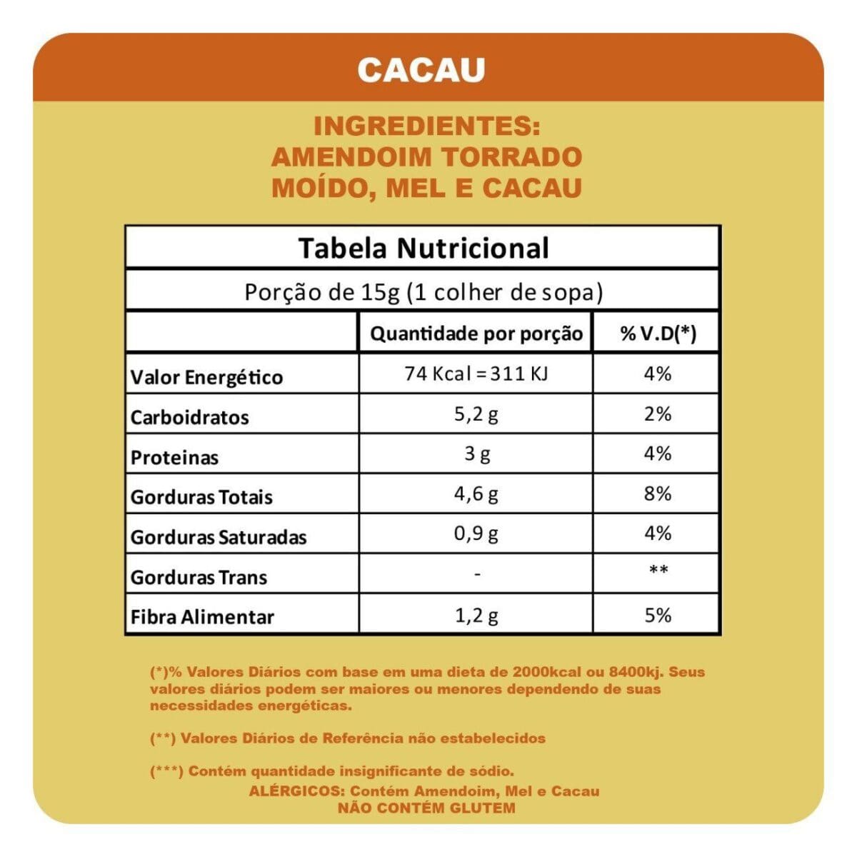 Pasta de Amendoim Cacau (500g) - Thiani - Imagem 2